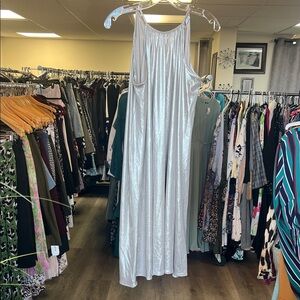 Zara Metallic Silver Sleeveless Dress